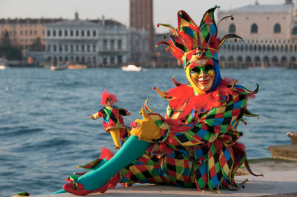 karneval_arlecchino Der Arlecchino, eine Figur der Commedia dell'arte.