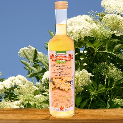 Sirop de fleurs de sureau de qualité bio