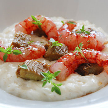 Risotto avec Burrata et Gambas