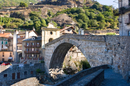 Die römische Brücke in Pont Saint Martin