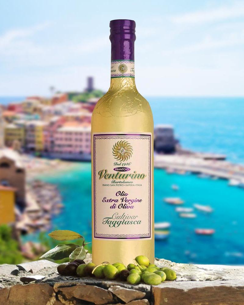 Cultivar Taggiasca - huile d'olive douce Cultivar Taggiasca - mildes Olivenöl