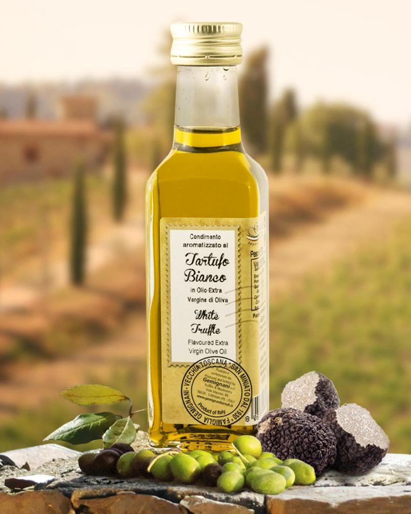 Huile de truffes aux truffes blanches de Toscane Trüffelöl - Olivenöl mit weißem Trüffel