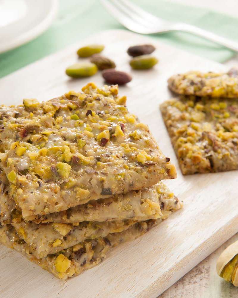 Crackers aux pistaches Pistazienkrokant aus Sizilien