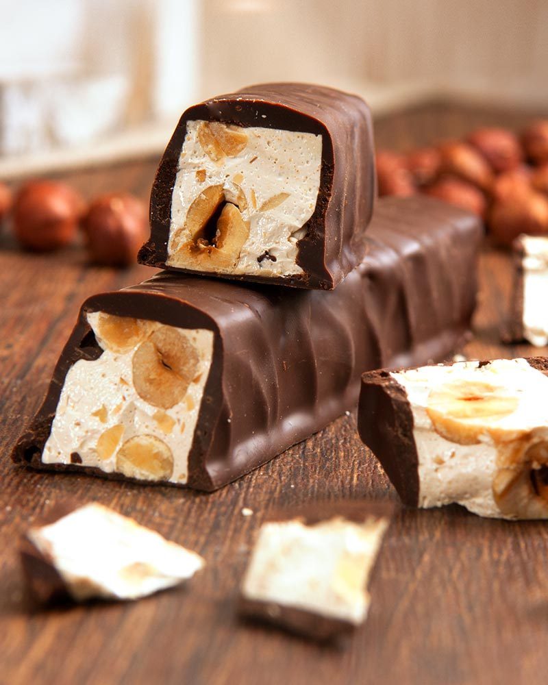 Nougat enveloppé de chocolat