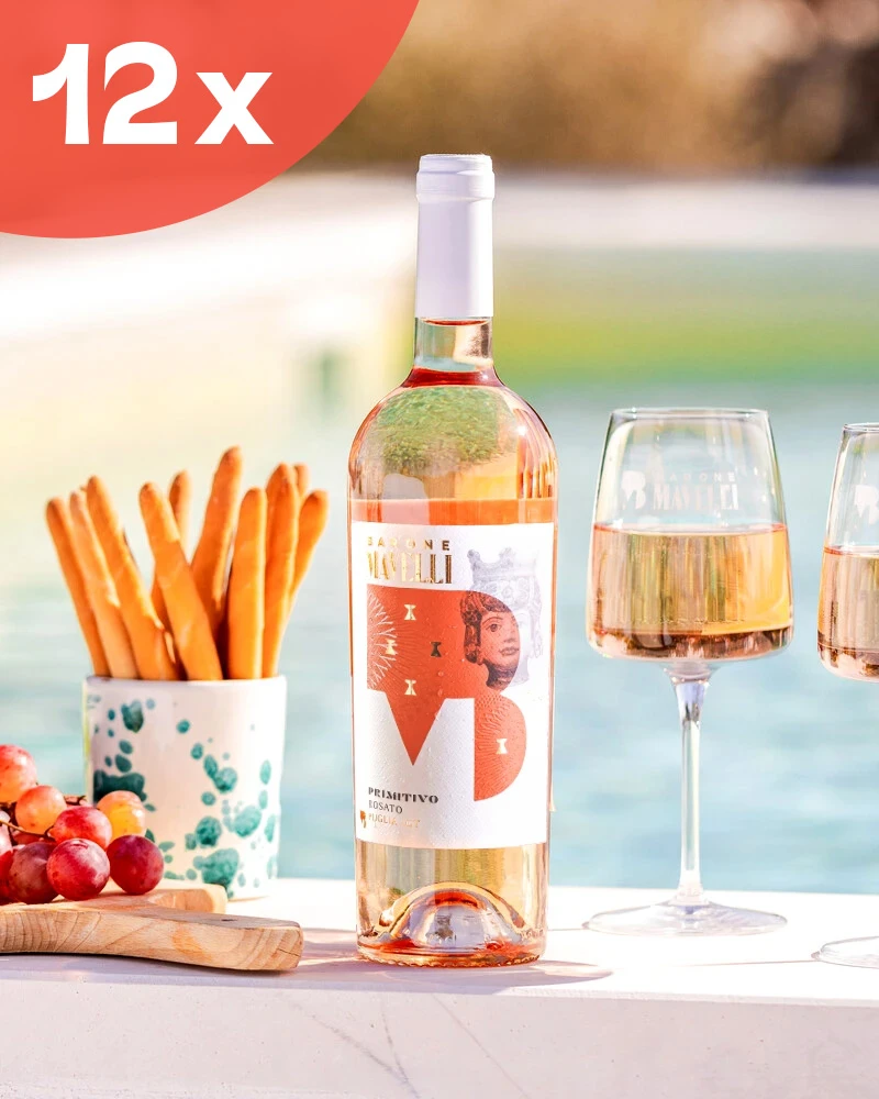 Primitivo Rosé IGP - Vin rosé, lot de 12 Primitivo Rosato IGT - Sparset 12 x 0,75 l