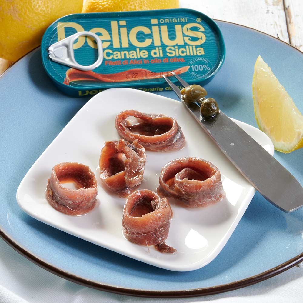Filets d'anchois de Sicile – dans de l'huile d'olive