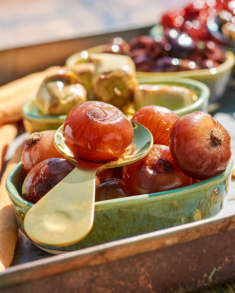 Oignons Borettane au vinaigre balsamique Borettane-Zwiebeln mit Balsamico