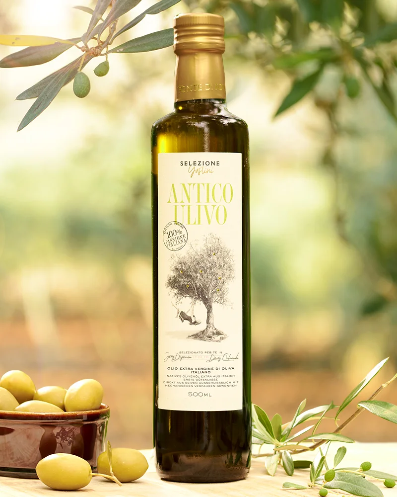 Antico Ulivo - Huile d'olive de qualité supérieure Antico Ulivo - Spitzen-Olivenöl – mit hochwertiger Textur und Farbe