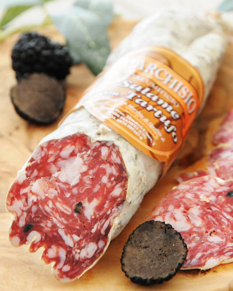 Salami aux truffes Salami mit Rotwein und Trüffel