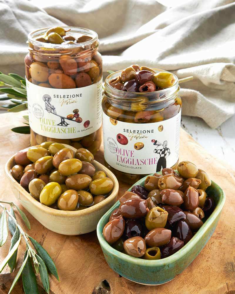 Olives Taggiasca - lot de 2 bocaux différents Taggiasca Oliven im Probierpaket - 2er SET