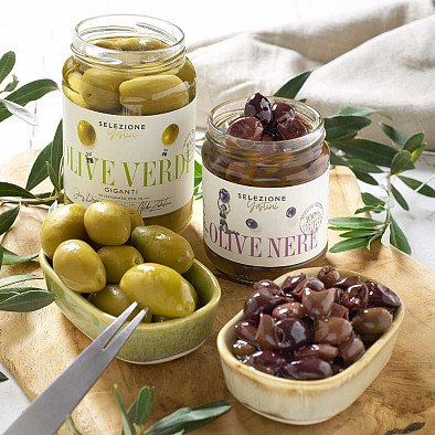 Lot de 2 pots d'olives italiennes différentes