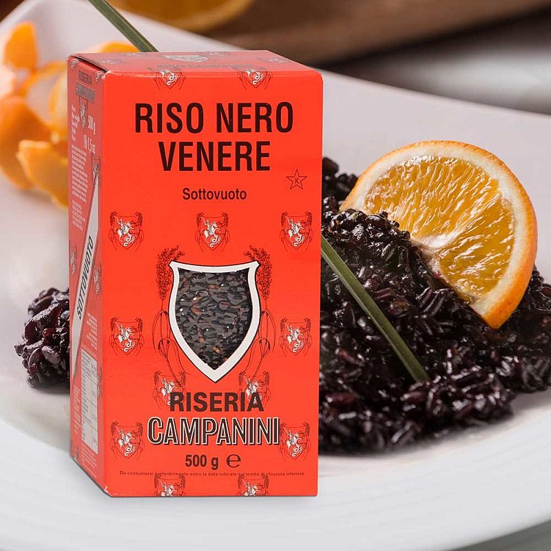 Riz noir (riso venere) Risotto Campanini Gustini Épicerie fine
