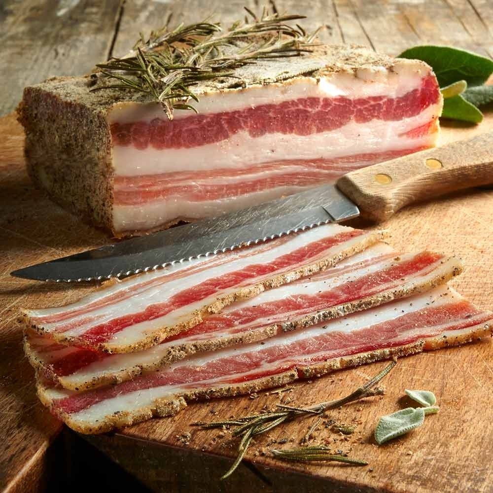 Pancetta aux herbes fraiches Antica Macelleria Falorni Toskana
