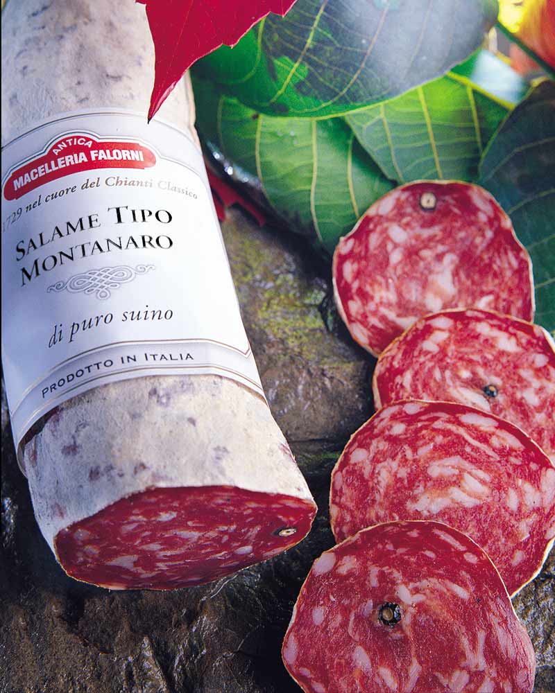 Salami des montagnes - spécialité de Toscane Falorni Salami vom Bergschwein-Schinken