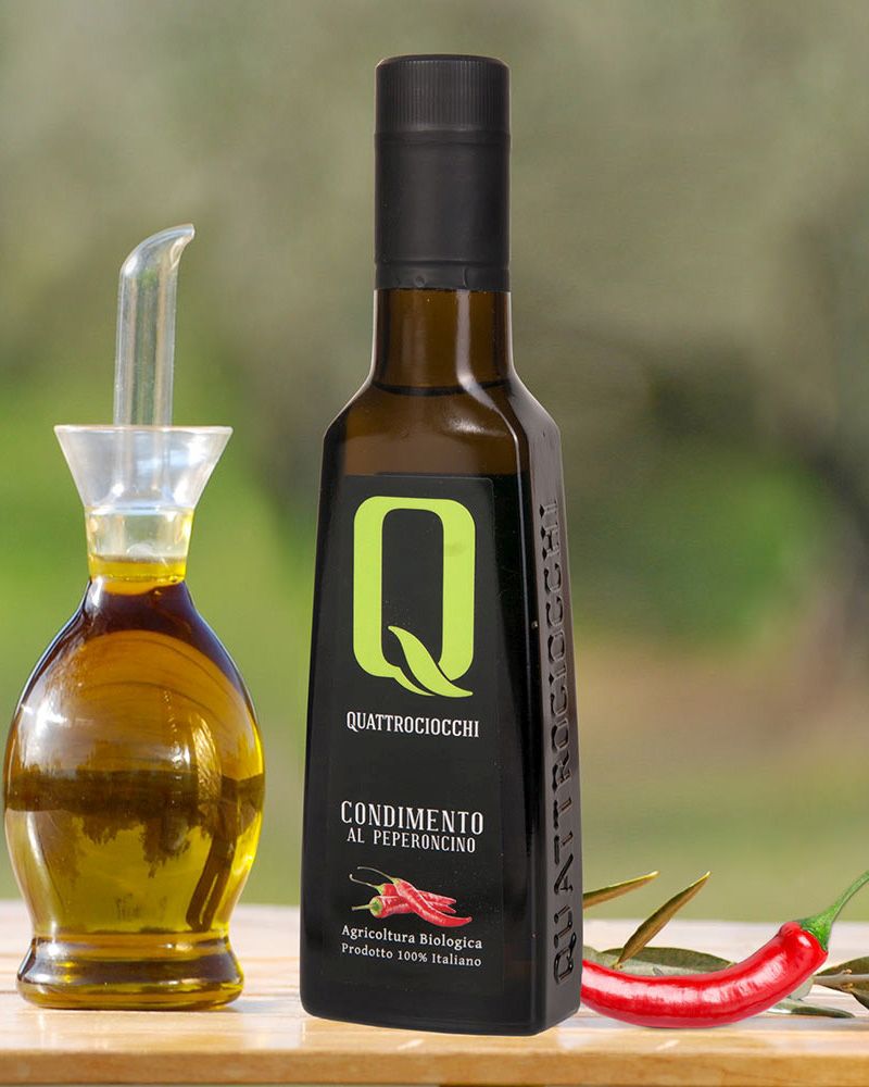 Olio Extra Vergine al Peperoncino - Quattrociocchi Chiliöl - Olivenöl mit Peperoncino - Bio