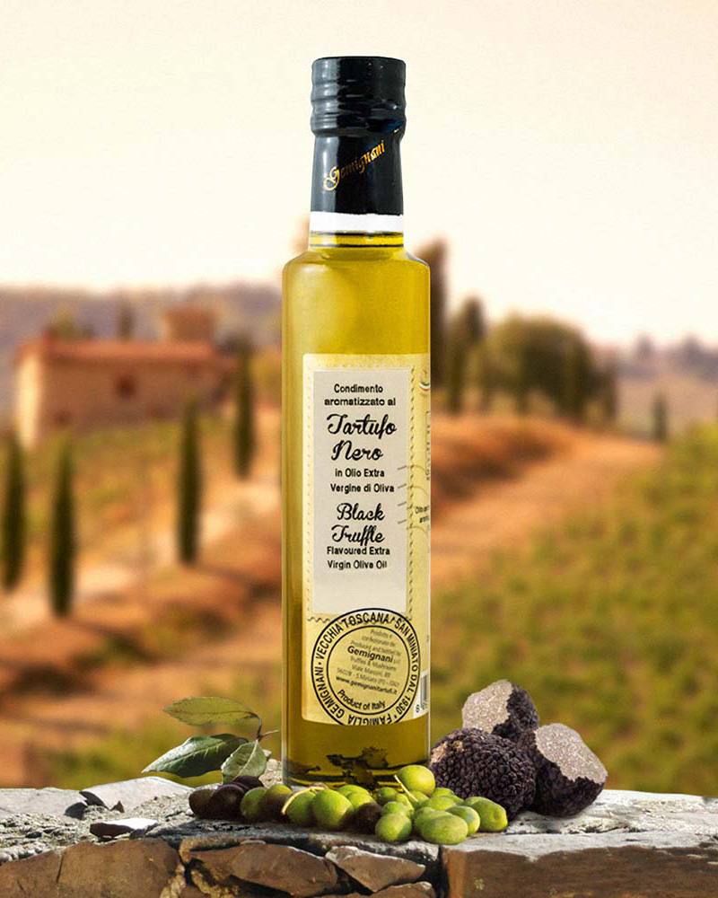 Huile de truffes aux truffes noires de Toscane Trüffelöl - mit schwarzem Trüffel